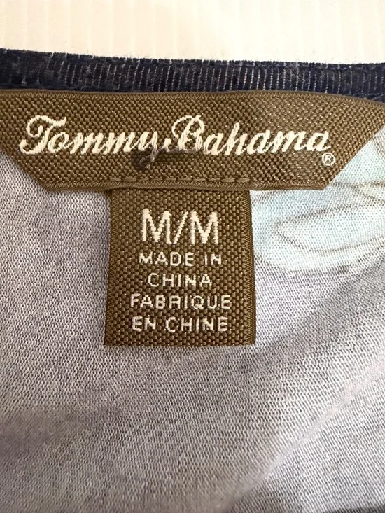 Tommy Bahama Navy Tropical Floral Stretch Shift Dress. Size Medium - Picture 4 of 10